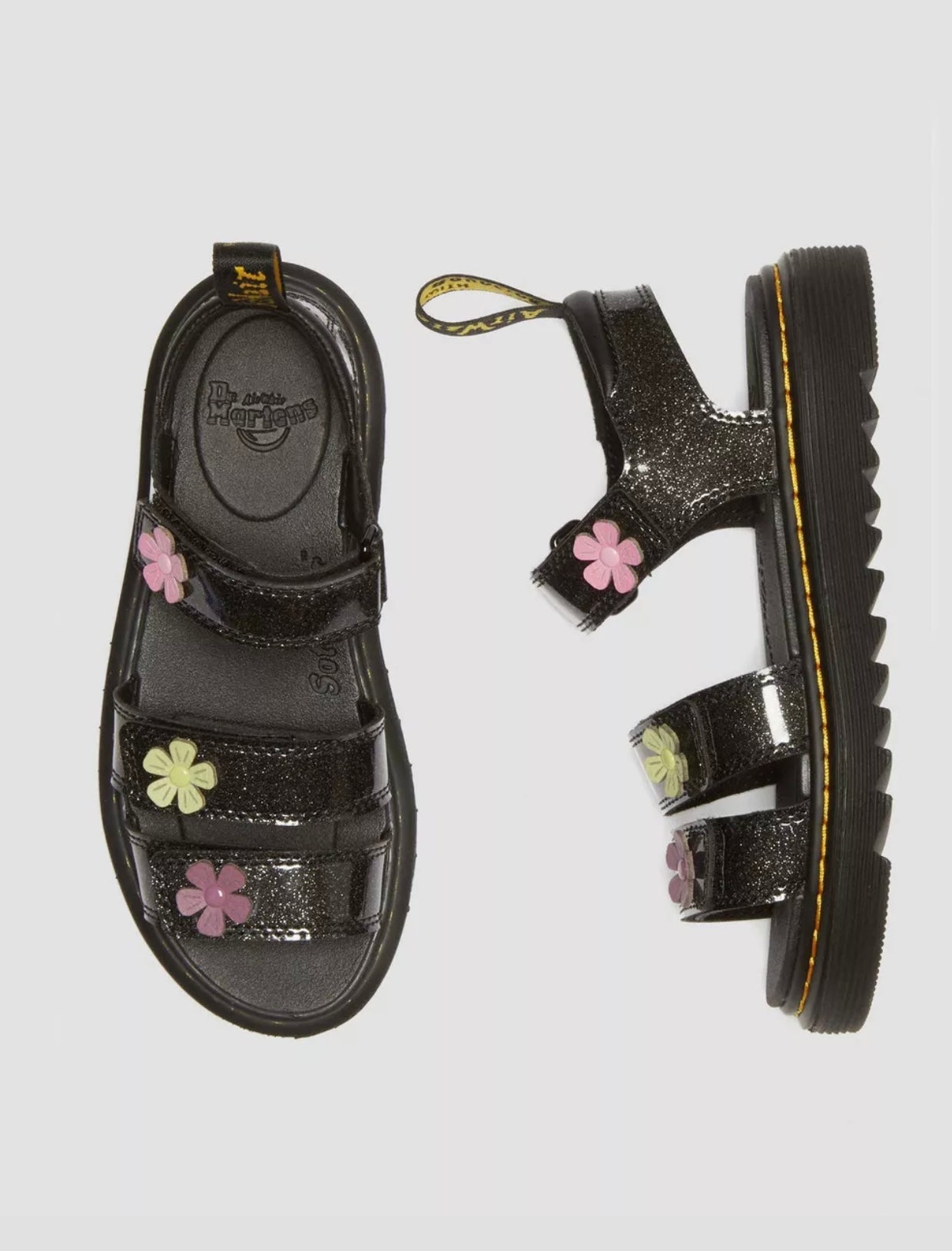 Dr Martens Junior Klaire Coated Glitter Sandals